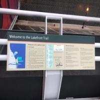 Welcome to the Lakefront Trail sign at Navy Pier