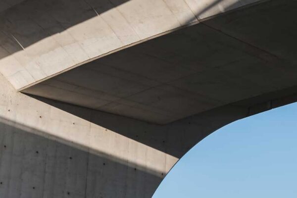 Concrete highway overpass