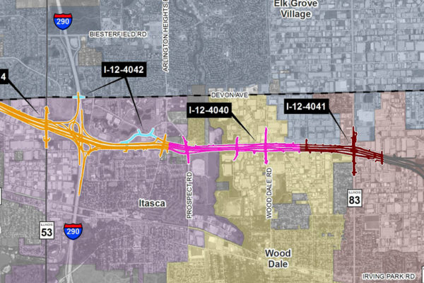 Map Diagram of Elgin-O'Hare Western Access Tollway