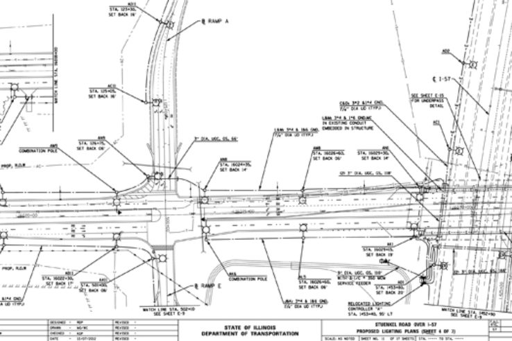 Diagram of I-57 at Stuenkel Road + University Parkway Interchange