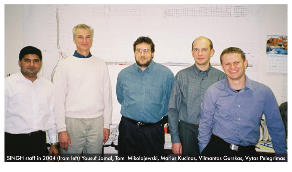 Singh & Associates staff in 2004: featuring Yousuf Jamal, Tom Mikolajewski, Marius Kucinas, Vilmantas Gurskas, and Vytas Pelegrimas