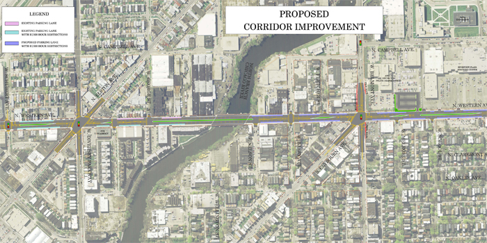 Western Avenue Corridor Proposed Corridor Improvement map diagram
